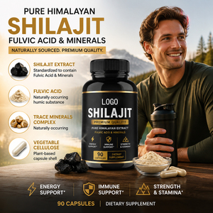 Cápsulas de Shilajit OEM/ODM, Shilajit Puro, Cúrcuma, Colina, Ashwagandha, 120 Cápsulas/Botella, Antioxidante para Entusiastas del Fitness Adulto - Product Image 3