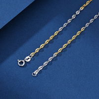 TIANYIDA Collier écologique en or et argent 18 ct Chaîne de câble Cool Hip Hop Style tout-en-un plaqué pour cadeau