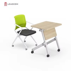Table de formation pliable et empilable LEADCOM <span class=keywords><strong>Clarence</strong></span> LS-424AS en acier, design moderne, pour salle de réunion commerciale - Product Image 1