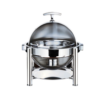 Elektrischer runder Roll-Top-Chafing-Dish aus Edelstahl, Buffet-Servierschale für Hotels und Restaurants