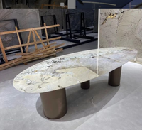 Tables de thé en marbre en forme spéciale, de luxe, de taille unique, bureau, table de jardin en marbre