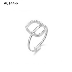 Anillo de moda Amy Amy con circonita cúbica, anillo de cóctel geométrico chapado en plata 925 para mujer, joyería de regalo para uso diario A0144 - Product Image 1