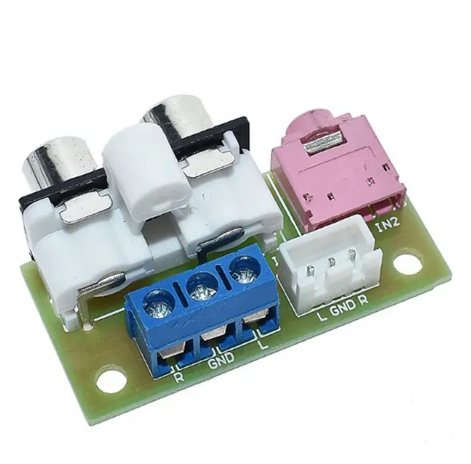 Papan Saklar Audio Kit DIY, Blok Input Audio RCA 3.5Mm untuk Kit Elektronik Amplifier