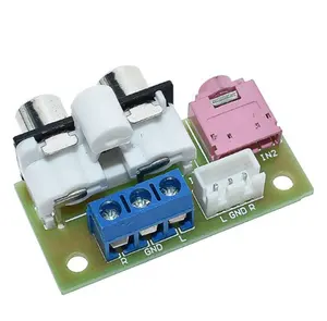 Kit DIY Placa De Interruptor de Áudio RCA Bloco de 3.5 milímetros de Entrada de Áudio Para Amplificador Kits Eletrônicos