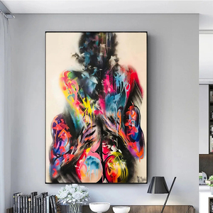 Stampe su Tela di Cotone con Figure Astratte, Graffiti, Nudo, Donna Sexy, Amanti, Arte Moderna per Soggiorno, Decorazione Casa - Product Image 1