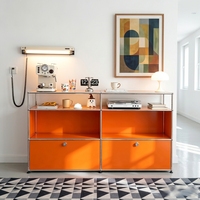 Meuble de rangement en acier inoxydable à assembler soi-même, étagère de présentation minimaliste pour salon, console modulaire
