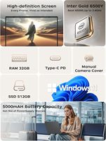 15.6-Inch 6500Y Processor Laptops 16GB RAM 512GB SSD 1080P FHD IPS Display Laptop Computer