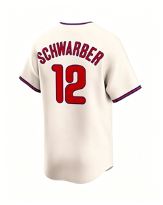 Camisetas de Béisbol al por Mayor para Adultos # 12 Camiseta Schwarber <span class=keywords><strong>color</strong></span> <span class=keywords><strong>crema</strong></span> para <span class=keywords><strong>hombre</strong></span> de Filadelfia - Product Image 1