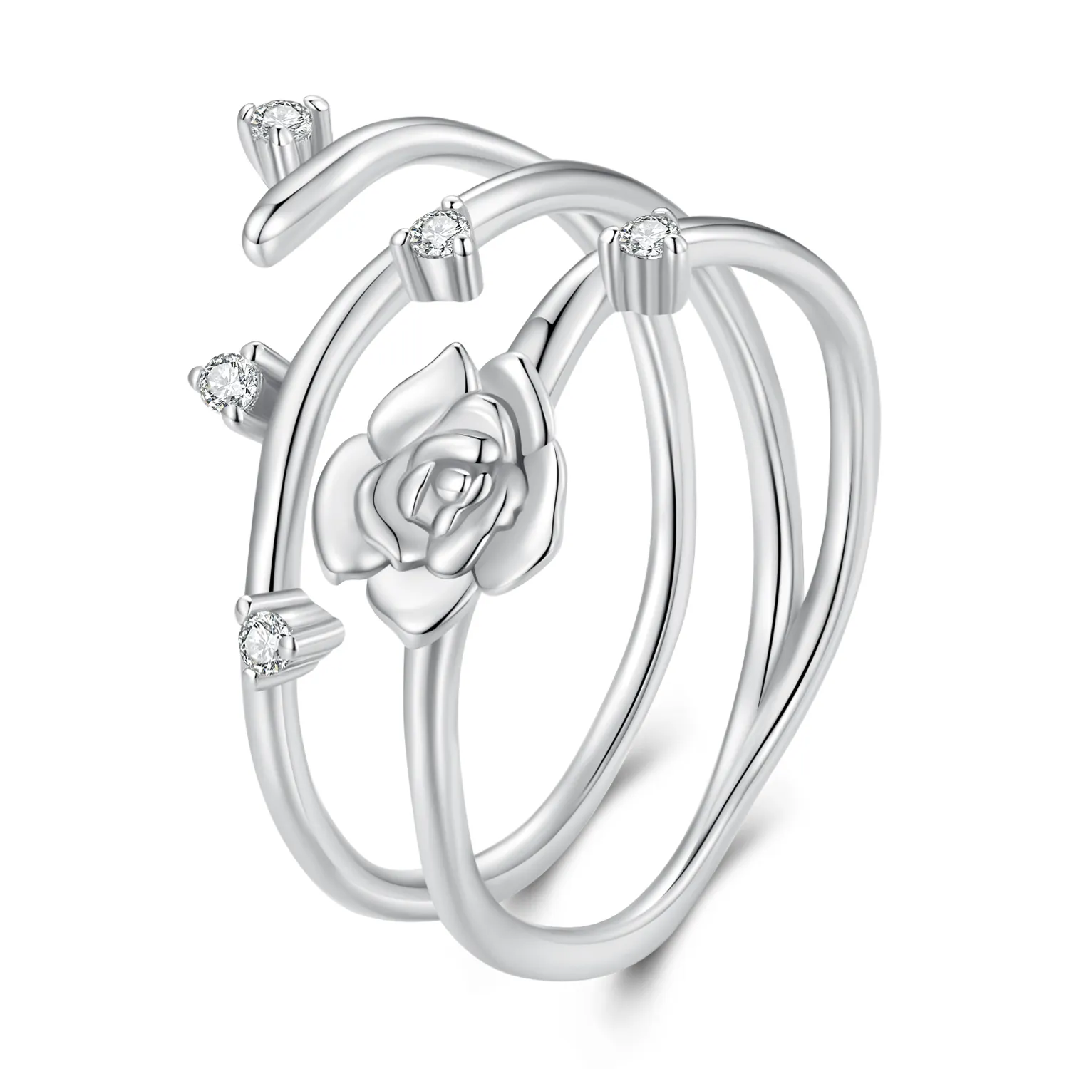 S925 sterling silver personalized rose vine jewelry gifts finger ring for women