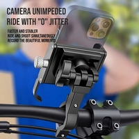 Support de téléphone pour vélo en alliage d'aluminium, anti-vibration, support de téléphone pour moto, guidon, verrouillage automatique en un clic pour VTT, vélo de route, iPhone, Android