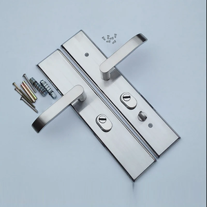 Poignée de porte d'entrée antivol en acier inoxydable 304, durable, à clé, accessoires de quincaillerie de serrure de porte mécanique universelle - Product Image 6