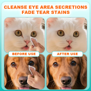 Atacado Pet Supplies Hypoallergenic Pet Eye <span class=keywords><strong>Wipes</strong></span> Remoção de mancha de lágrima para gatos e cães 100 Pcs por pacote - Product Image 2