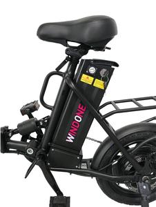 Vélo électrique pliable facile 14 pouces 350w à vitesse unique Steal Fork Fat Tire Vélo de ville électrique avec écran Lcd - Product Image 3