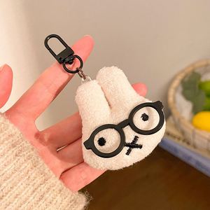 Creativity Cute Animal Plush Pendant Christmas Gift Glasses <b>Rabbit</b> Plush Keychain - Product Image 5