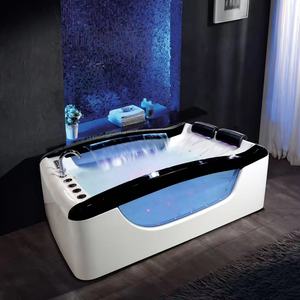 Spa Intérieur de Luxe en Acrylique de 1,9 m en Gros d'Usine avec Cascade, Bain à Remous, Jupe Latérale en Verre et Massage à Bulles d'Air - Product Image 1