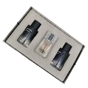 Luxo prata papel perfume presente caixa embalagem personalizado perfume garrafa com caixa