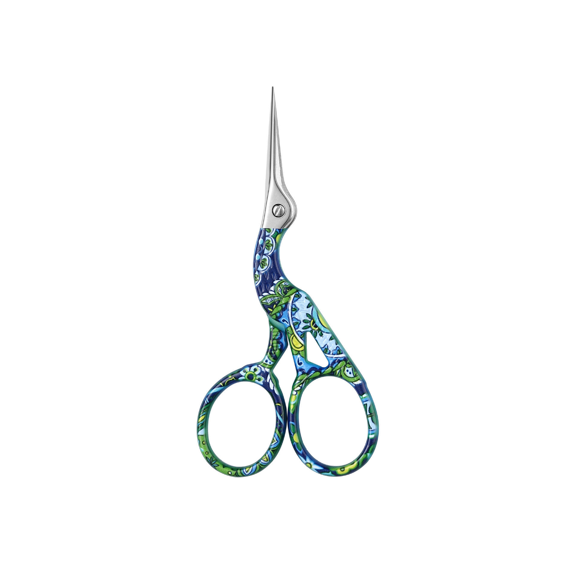 Point de cisaillement grue bleu et fleur (9,5 cm)