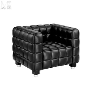 ชุดโซฟาหนังแท้สีดำเชสเตอร์ฟิลด์ใหม่ดีไซน์ทันสมัยแบบอิตาลีสำหรับห้องนั่งเล่น - Product Image 2