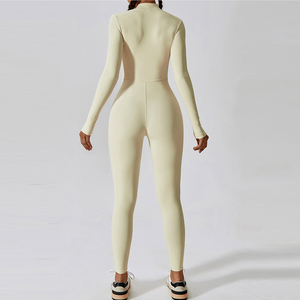 Tuta intera <span class=keywords><strong>da</strong></span> yoga e fitness con cerniera, a maniche lunghe, traspirante, ad asciugatura rapida, a vita media, per club e <span class=keywords><strong>abbigliamento</strong></span> <span class=keywords><strong>da</strong></span> <span class=keywords><strong>lavoro</strong></span> <span class=keywords><strong>da</strong></span> <span class=keywords><strong>donna</strong></span> - Product Image 6