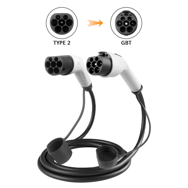 Wholesale Customizable Type2 to GBT 32A Charging Cables 7KW Level 2 Electric Car Charger Extension Cable Portable EV Car Charger