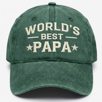 Gorra de Béisbol Retro Personalizada de 6 Paneles con Bordado 'Best PAPA', Deportiva, Ajustable, de Algodón Lavado con Efecto Desgastado, Estilo Dad Hat