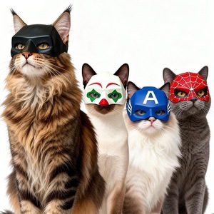 Masque de chat <span class=keywords><strong>Batman</strong></span> en plastique sans danger pour les animaux de compagnie pour Halloween - <span class=keywords><strong>Accessoire</strong></span> de costume léger et ventilé pour petits chats (MOQ en gros) - Product Image 6