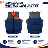 Gilet de sauvetage professionnel pour rafting en eaux vives 120-150N en mousse NBR, gilet de sauvetage commercial pour kayak et canyoning