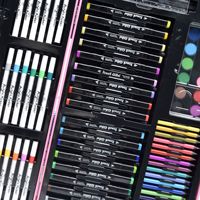 Ensemble d'outils de dessin sur le thème de la licorne pour enfants, 120 pièces, multicolores, crayons de couleur à l'eau, feutres, fournitures artistiques pour les élèves du primaire