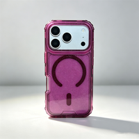 Coque de téléphone magnétique transparente 3-en-1 en TPU et PC, robuste, avec paillettes brillantes, pour iPhone 18 17 16 15 14 13 12 Pro Max Plus – Fournisseurs