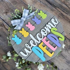 Easter Decorative Doorplate Welcome <b>Sign</b> <b>Home</b> Decor <b>Wooden</b> Plaque Pattern <b>Wooden</b> Rabbit Hanging <b>Sign</b> - Product Image 1