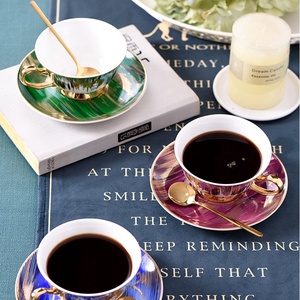 Service à thé et à café en porcelaine fine <span class=keywords><strong>Royal</strong></span>, design personnalisé, tasses à thé dorées, écologiques, style vintage - Product Image 4