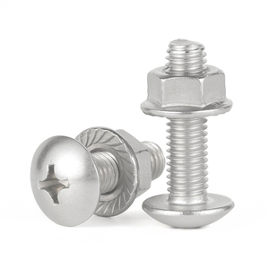 J&Gong 304 Stainless Steel Large Flat Head <b>Screw</b> Flange Nut Set <b>M3</b> M4 M5 M6 M8 Phillips Head - Product Image 1
