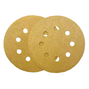 Chuyên nghiệp 6 inch 80 Grit giấy nhám màu vàng đĩa độ cứng cao Vòng chà nhám đĩa với bộ phim ủng hộ cho đánh bóng móc vòng lặp - Product Image 2