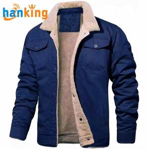 Nouvelles vestes d'automne et d'hiver pour hommes, rembourrées en coton, élégantes, décontractées, couleur unie, coupe-vent, veste en jean, col à revers, épaisse et chaude - Product Image 3