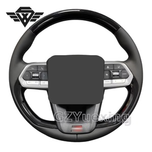 <span class=keywords><strong>Volant</strong></span> en bois de pêche noir piano pour Toyota Land Cruiser LC300 en cuir noir avec GR - Product Image 2