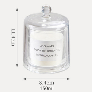 Pots de bougie en verre cristal en forme de cloche ronde claire cire de soja parfumée pour mariage <span class=keywords><strong>d</strong></span>écor de noël avec couvercle en <span class=keywords><strong>d</strong></span>ôme de verre - Product Image 6