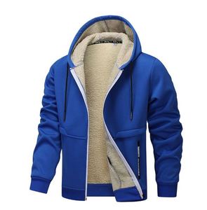 Sudadera de Forro Polar Térmico Grueso Impermeable con Capucha y Cremallera, Cuello Alto y Logotipo Frontal para Hombre, Estilo Casual de Invierno - Product Image 5