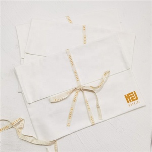 GOTS Organic Cotton <b>Envelope</b> Bags Fold Over <b>White</b> Cotton <b>Envelope</b> Pouch Dust Clothes Pillow Pouch Bag With Cotton Bow - Product Image 2