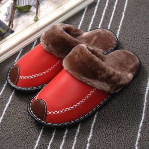 Nouvelles pantoufles d'hiver de Noël pour adultes en PU, pantoufles chaudes d'intérieur, imperméables, chaussures de maison, pantoufles en <span class=keywords><strong>cuir</strong></span> pour femmes, 2026 - Product Image 4
