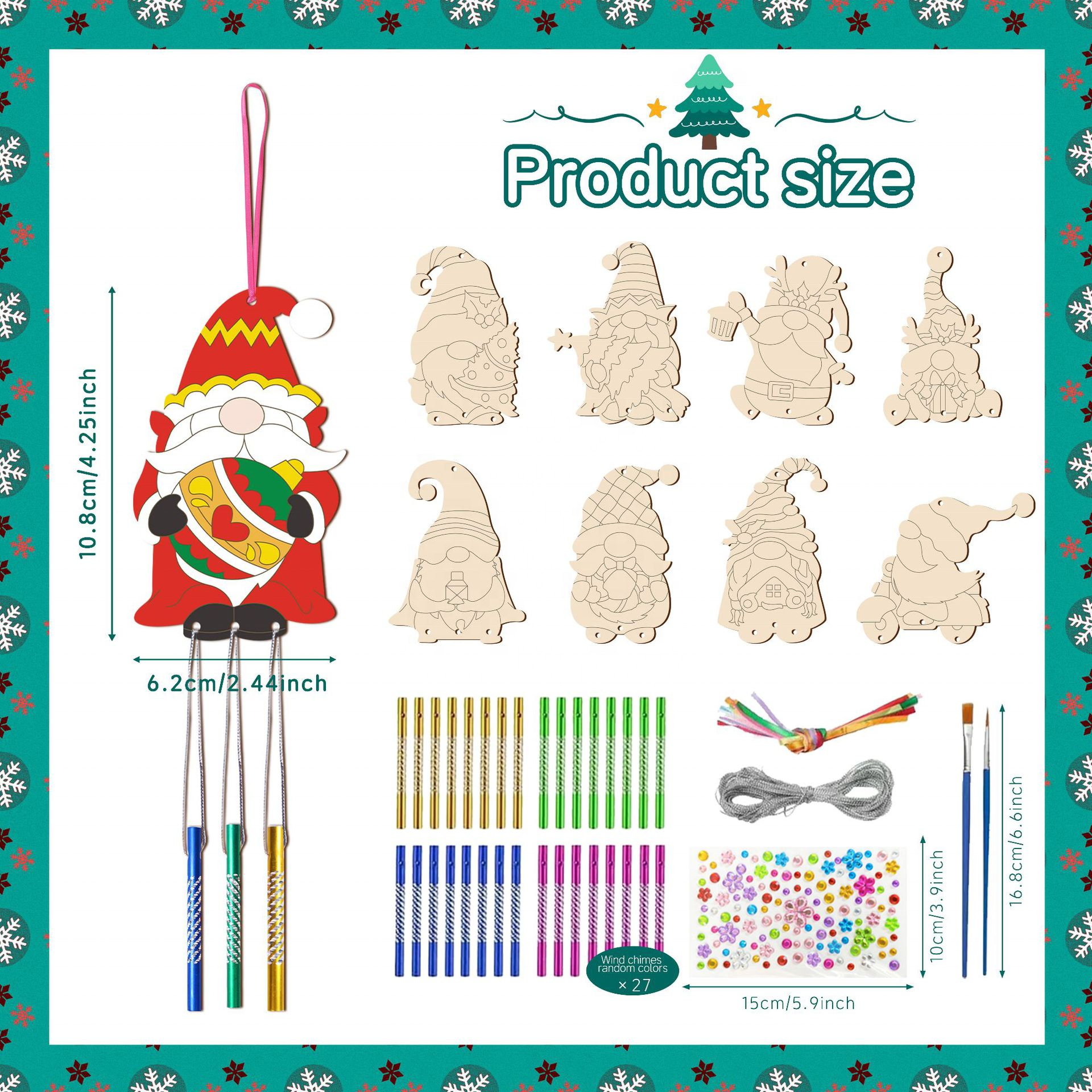 9 nains de Noël + 29 bâtons + 2 stylos