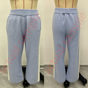 <span class=keywords><strong>Pantaloni</strong></span> da donna in maglia a vita alta, a gamba larga, <span class=keywords><strong>con</strong></span> striscia laterale a contrasto, a costine, per il tempo libero, <span class=keywords><strong>con</strong></span> <span class=keywords><strong>tasche</strong></span>, all'ingrosso - Product Image 5