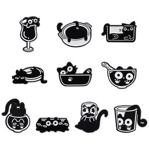 10款黑猫动物珐琅别针哥特式杯瓶小猫可爱胸针卡通衣服背包饰品配件礼品 - Product Image 2