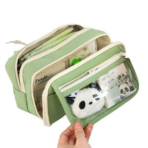 กล่องเครื่องเขียนนักเรียนมัธยมปลาย กล่องดินสอแพนด้าน่ารัก ความจุเยอะสำหรับผู้ใหญ่ กล่องดินสอสวยงาม กล่องดินสอคาวาอี้ - Product Image 1