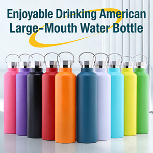 Botella de Agua de Acero Inoxidable 304 de Boca Ancha, Aislada, Estilo Americano, para Deportes, Actividades al Aire Libre, Ciclismo y Senderismo - Product Image 3