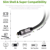 Câble Toslink vers Toslink Ultra Premium OD 6.0MM 0.5M 1M 1.5M 2M 3M 5M 10M 15M 20M 25M 30M Lecteur DVD Câble audio à fibre optique