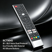Télécommande en silicone RCT9045 à 45 touches, double protocole IR BLE, logo personnalisé, impression sur soie, boîtier métallique, télécommande pour barre de son