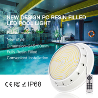 Lumière LED sous-marine pour piscine 245 mm AC/DC12V IP68 étanche avec couleurs RVB 18W/35W, télécommande et contrôle par interrupteur