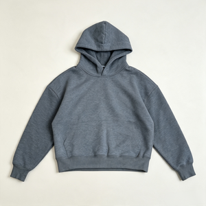 Sudadera con capucha de felpa francesa de doble capa, estilo cropped y corte holgado, de 480-500 gsm, con efecto desgastado, para hombre, al por mayor - Product Image 2