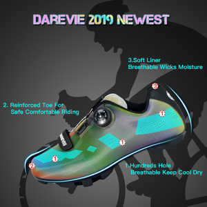Darevie Custom professionale arcobaleno riflettente allenamento autobloccante SPD ciclismo <span class=keywords><strong>Mtb</strong></span> <span class=keywords><strong>scarpe</strong></span>, <span class=keywords><strong>scarpe</strong></span> per <span class=keywords><strong>Mtb</strong></span> ciclismo - Product Image 4