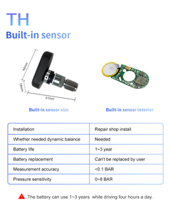 Digital <b>tire</b> <b>pressure</b> <b>monitoring</b> <b>system</b> for motorcycles, lithium battery powered, two external sensors, PSI/BAR - Product Image 6